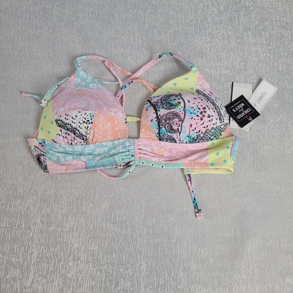 Salt & Cover Patch Maker bikini top SZ D/DD  padded string bikini top beachy - Picture 5 of 9